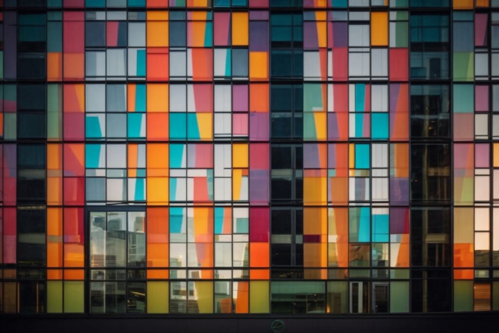 Seattle commercial space with vibrant decorative window films