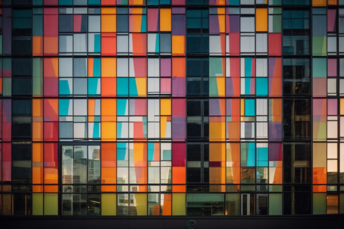 Seattle commercial space with vibrant decorative window films