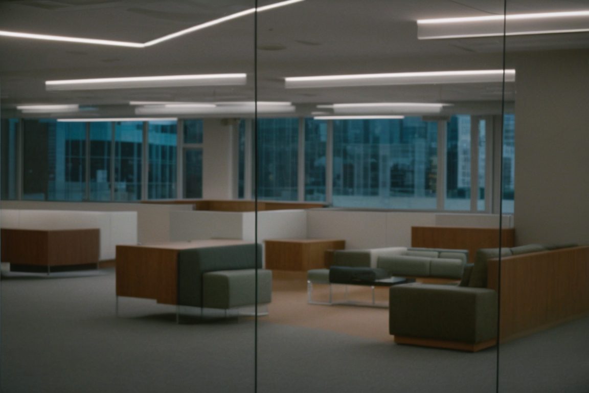 Seattle office interior with frosted privacy window films