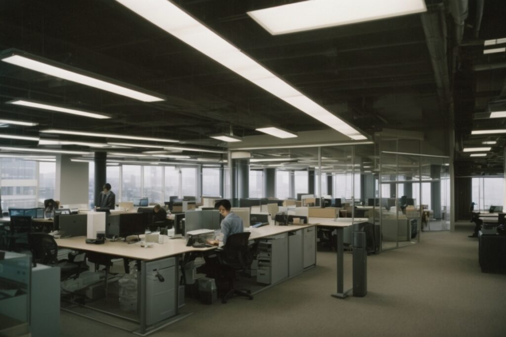 Seattle office interior with heat blocking window film and workers