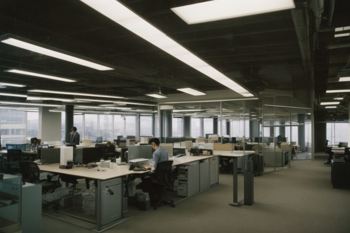Seattle office interior with heat blocking window film and workers