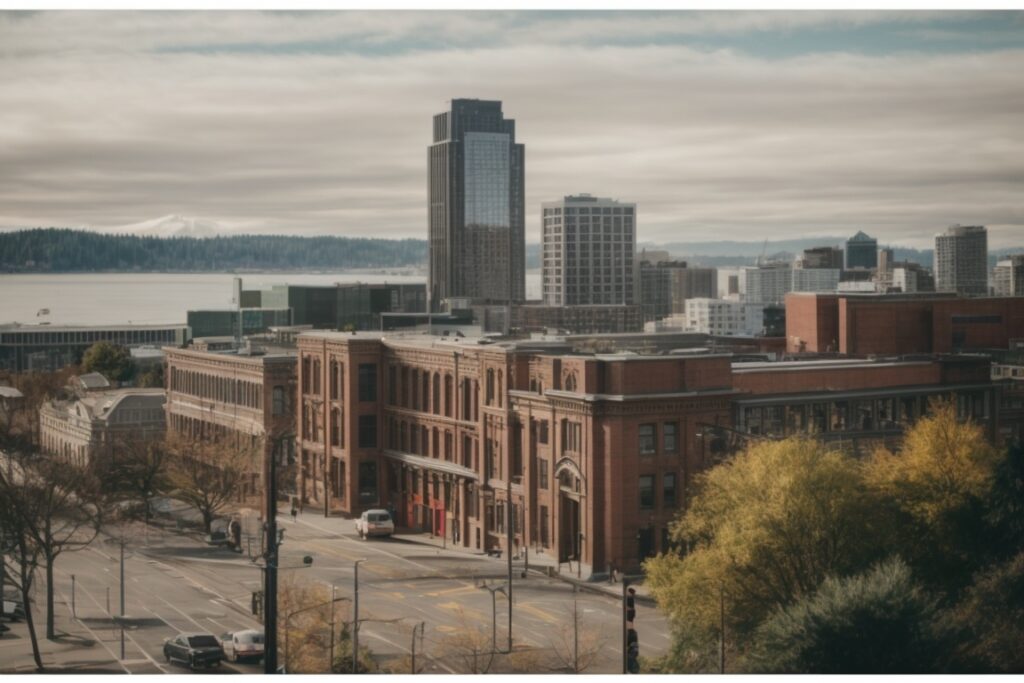 Historical building in Seattle with heat blocking window film